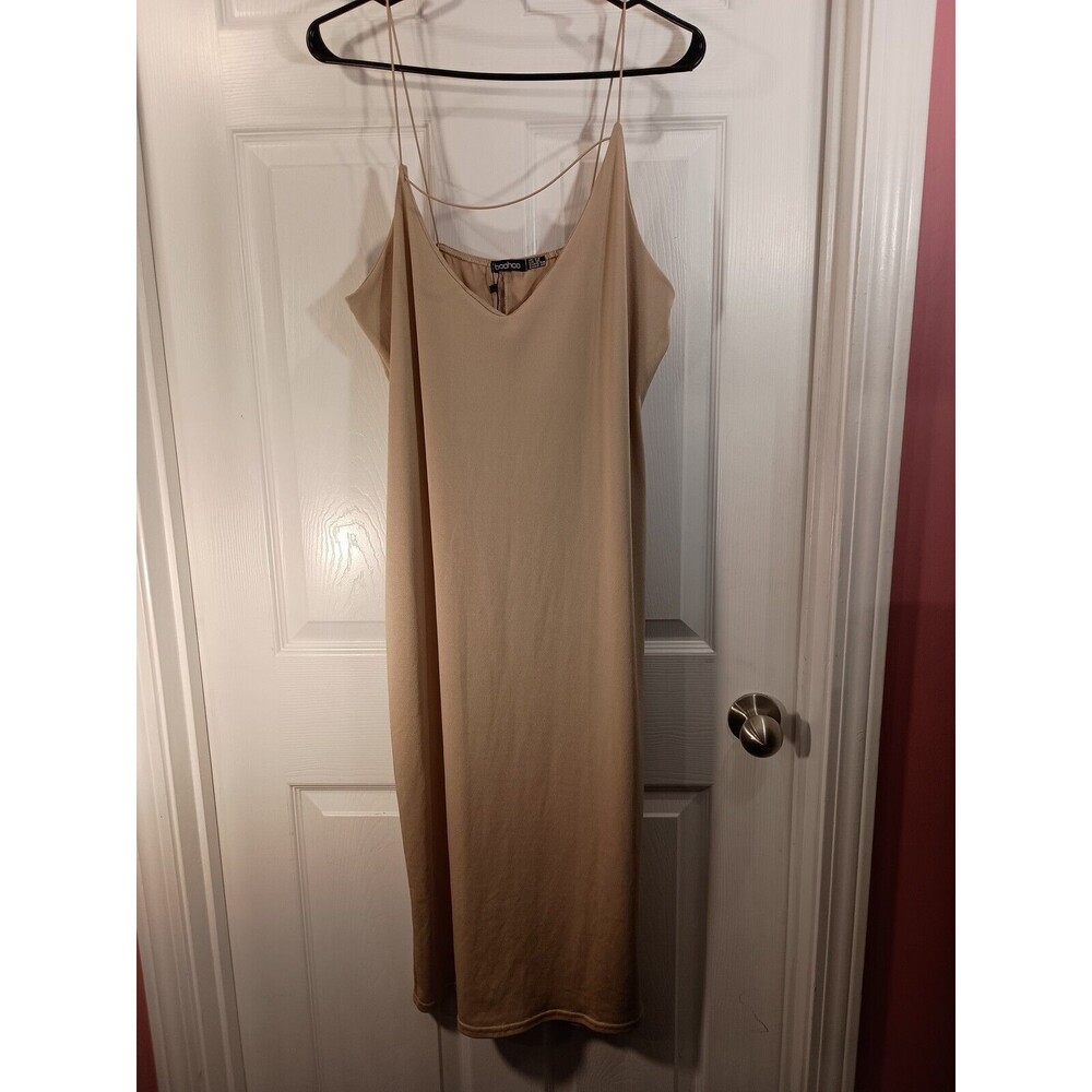 Boohoo Dress Size 18 Light Brown Sleeveless